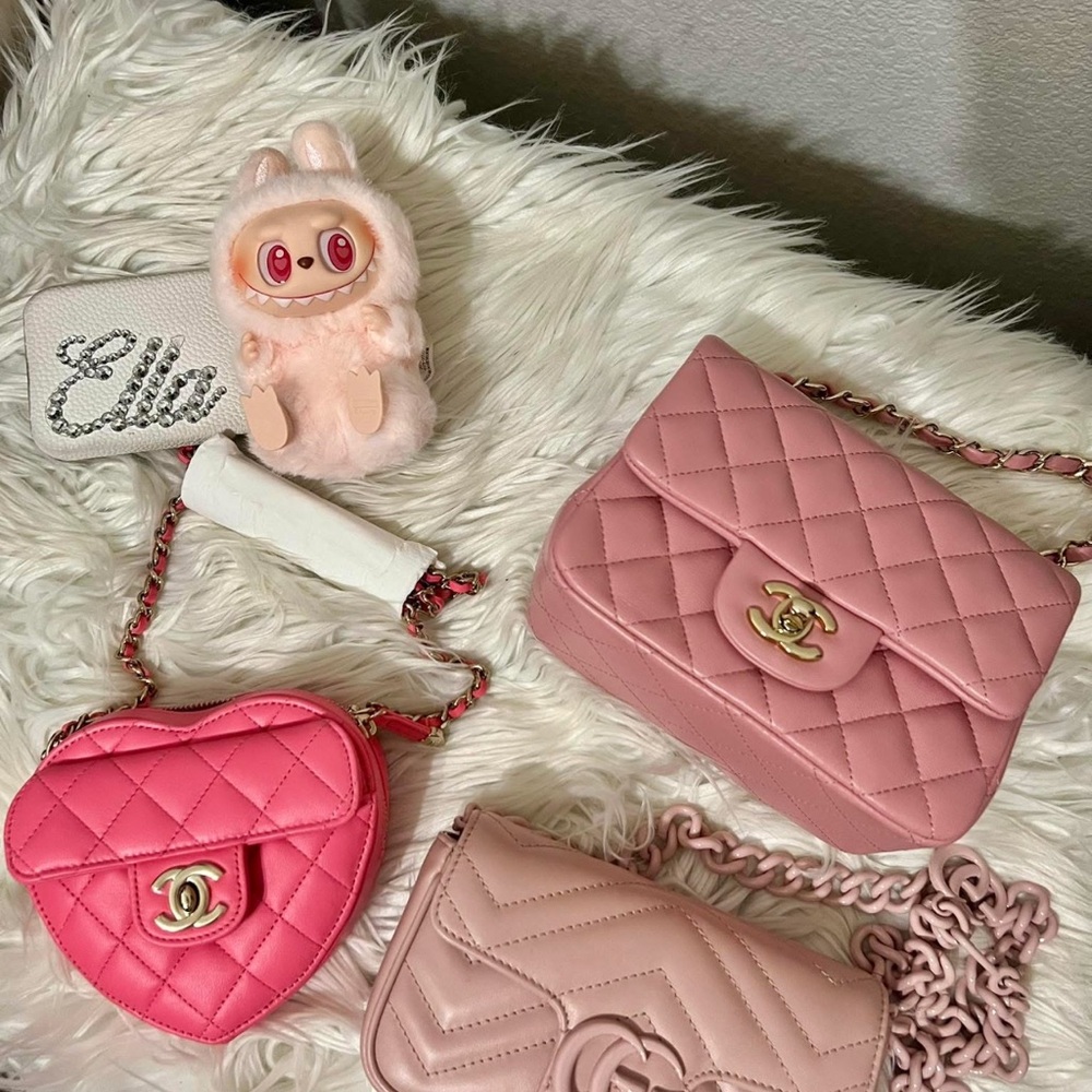 CHANEL Pink Quilted Crossbody Bag